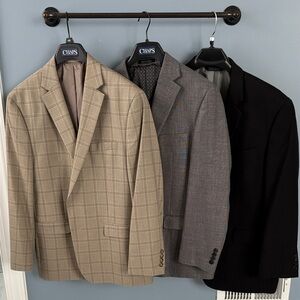 Chaps Men's Blazer Trio - Beige, Charcoal, and Black